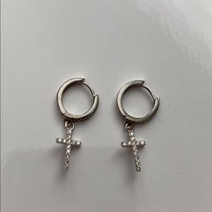 Silver Cross Earrings